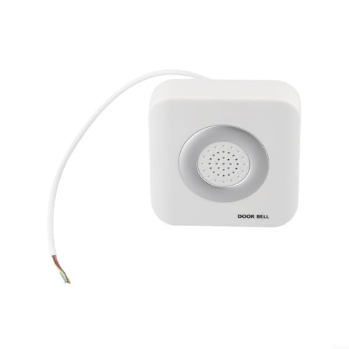 Yuanpgky Timbre de puerta con cable de 12 V CC para control de acceso con sonido claro de Dingdong, reemplazo de timbre electrónico montado en la pared, material ABS blanco