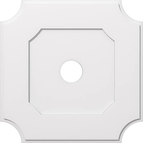Ekena Millwork CMP32LE-05000 Locke Architectural Grade PVC Contemporary Urethane Ceiling Medallions 32"OD x 5"ID x 19"C x 1"P