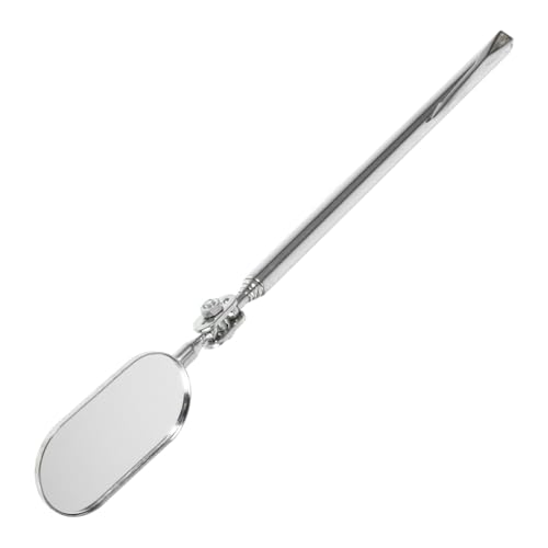 FUNOMOCYA Stainless Steel Mechanics Inspection Mirror Glass Small Mechanics Inspection Mirror Telescoping Inspection Mirror for Mechanics Silver