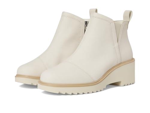 Image of TOMS Women's Maude Wedge Boot, Leather Upper, OrthoLite Insole, Side Zip, Lightweight