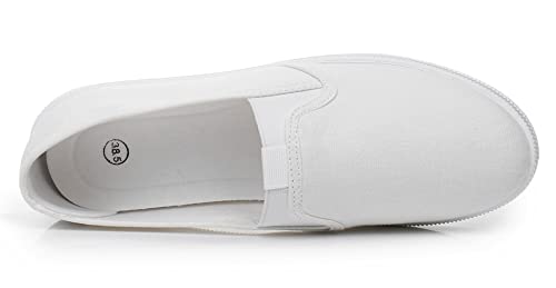 Image of VenusCelia Women's Fortius Canvas Slip-On Sneaker (7.5 M US,White)