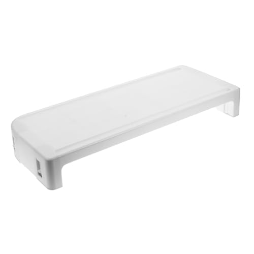 SEWACC Soporte Ajustable para Portátil y Monitor Elevador Ergonómico Diseño Antideslizante y de Almacenamiento para Teclado Color Blanco Resistente y Multifuncional para Oficina