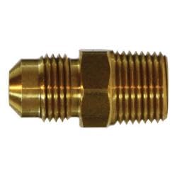 10256 Adapter, 1/4 in Male Flared x 1/4 in Male NPTF, Brass (7 Pack)