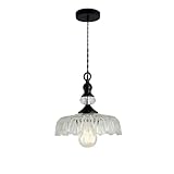 Design vintage : Cette suspension allie le charme vintage et antique au style champêtre chic pour créer un luminaire idéal, avec un abat-jour en verre qui diffuse une lumière chaleureuse et accueillante.