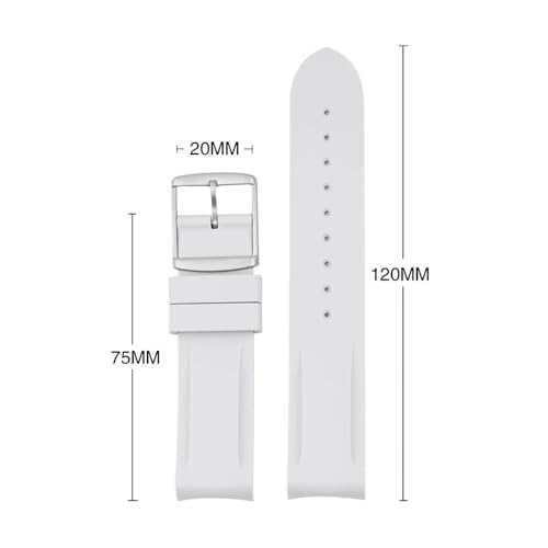 Bracelet de montre caoutchouc 20mm incurvé premium pour boîtier haut de gamme - 3