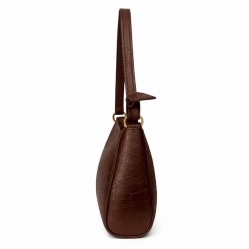 Image of Modern Chic Mart Crocodile Pattern Shoulder Handbag for Women, Lightweight, Trendy, Office and Casual Purse