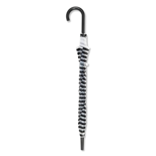 GALLOTTI Ombrello Grande da Pioggia con Apertura Automatica Trasparente, Ombrello Resistente e Lungo 82 cm, Ombrello Pioggia a Righe Nero