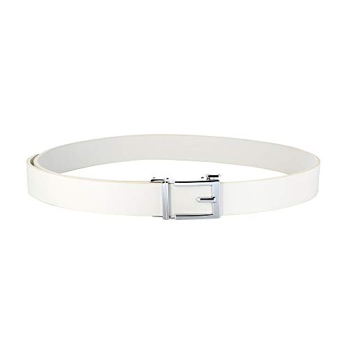 Image of Gelante Genuine Leather Ratchet Dress Belt With Automatic Sliding Buckle - Minimalistic Style-Trim to Fit