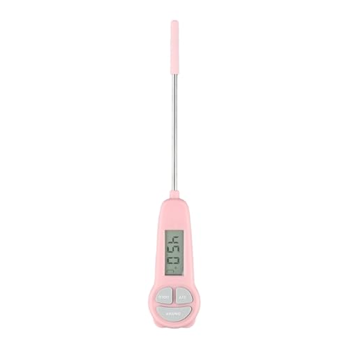 Opatiny Termómetro digital para alimentos, para cocinar, hornear y hacer con lectura, alimentos para bebés y cocina, color rosa