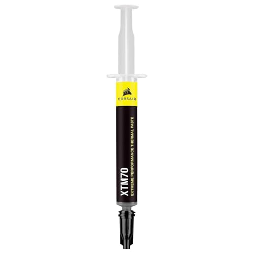 Image of Corsair XTM70 Extreme Performance Thermal Paste, 3g for Intel & AMD Processors up to 250W+ TDP - Low Viscosity, Easy Application, Three Included Cleaning Wipes and Applicator Kit for Desktop