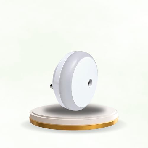 Image of HOARD Round-Shaped Warm Amber LED Plug-in Night Lamp with Automatic Sensor, Energy Efficient, Touch Control (Off White, Pack of 1)