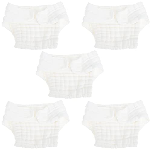 HAPINARY Newborn Diaper Washable Diaper Pants 5pcs Comfortable Cotton Baby Pee Pad Reusable Baby