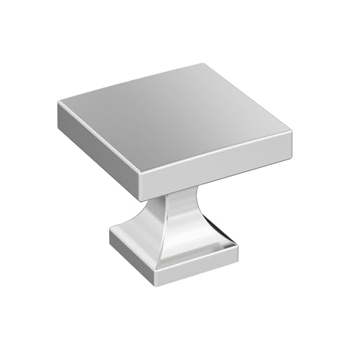 Image of Amerock 25 Pack 1-1 /16 inch Square Pedestal Polished Chrome Cabinet Knob