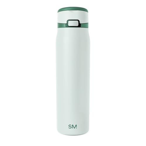 Image of Simple Modern Water Bottle with Straw & Handle | 30oz | Green | Mesa Loop Insulated Water Bottle for School, Sports, Travel | Leak Proof, Stainless Steel | Agave