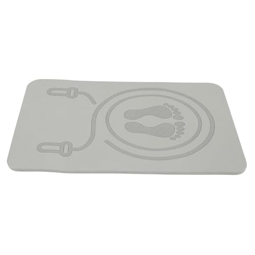 ROMISBABA Alfombrilla Antideslizante para Salto con Cuerda Colchoneta Deportiva Multiusos Tpe Amortiguación y Aislamiento Acústico para Entrenamiento Casa Gris