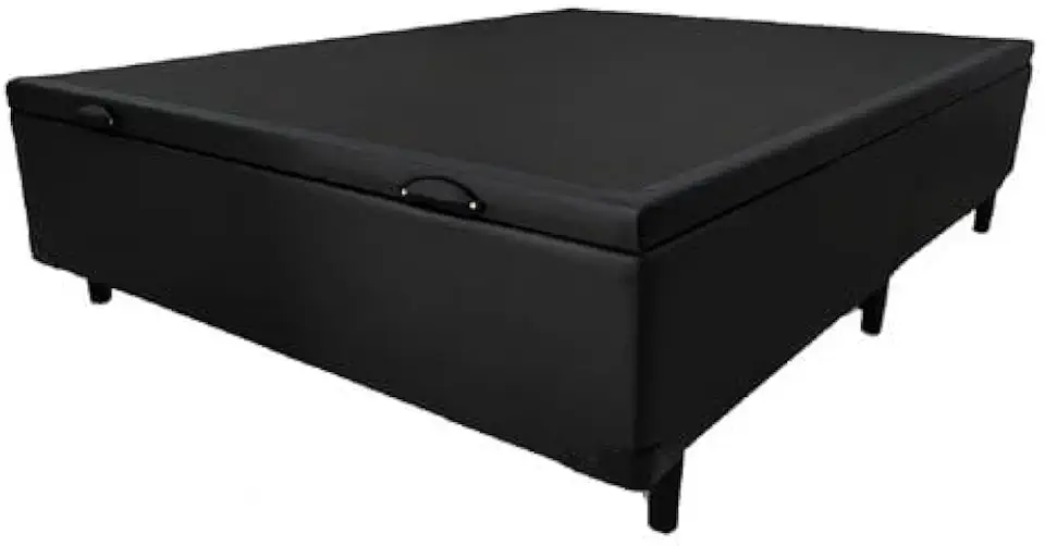 Base Cama Box com Baú Casal – Suporta 300 kg com Colchão Com Bau