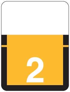 Doctor Stuff - File Folder Labels, Number 2, Tab Products 1306 Match - A1306 Series Chart Stickers, Light Orange, 1" x 3/4", #2, 500/Roll
