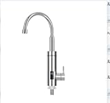 Elektrischer Wasserhahn Edelstahl mit Durchlauferhitzer,220V Warmwasserhahn Küchenarmatur mit LED Temperaturanzeige,Intelligente Wasser- und Stromtrennung für Küche,Badezimmer
