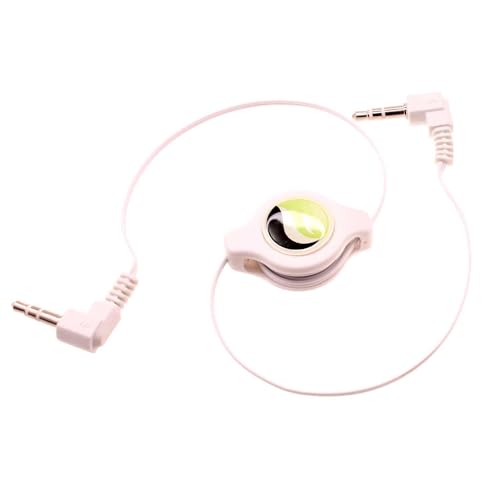 Cable Auxiliar Retráctil Jack 3.5mm Blanco miniatura 1