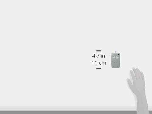 Diagram showing the dimensions of the Linear MCS412001 transmitter.