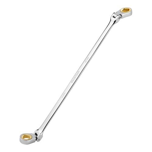Image of DURATECH 10 * 11 mm Extra Long Anti-Slip Flex-Head Ratcheting Wrench, Metric, CR-V Steel