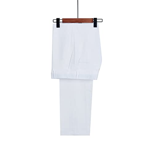 Youllyuu Smoking-Anzüge für Herren, weiß, zweireihig, Blazer, Jacke, Smokinghose, Sets für Hochzeiten, 2 Stück, A968, Large – Bild 8