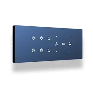 IOTICS Smart WiFi Touch Switch for 6 Lights & 2 Fan with Touch Control, IR Remote, Mobile App, Google Assistant, Amazon Alexa & Google Home Voice Control for Smart Home Automation (Blue Variant)