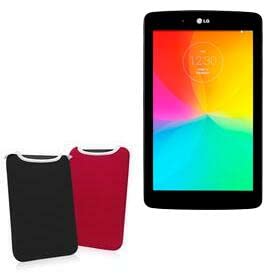 BoxWave Case Compatible with LG G Pad 7.0 - SlipSuit, Soft Slim Neoprene Pouch Protective Case Cover - Jet Black/Crimson Red (Reversible)