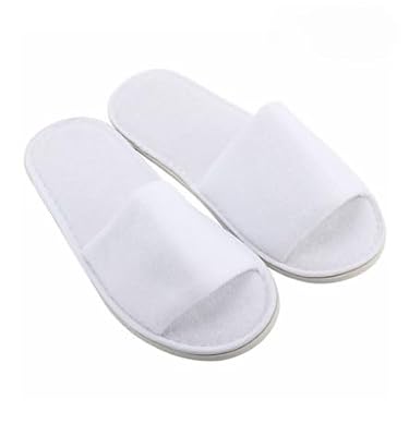 KUDIZE Disposable Non-Woven Terry Towel Anti Slip Open Toe Slipper 7mm Sole Use and Throw for Hotel & Resorts Clinic Hom