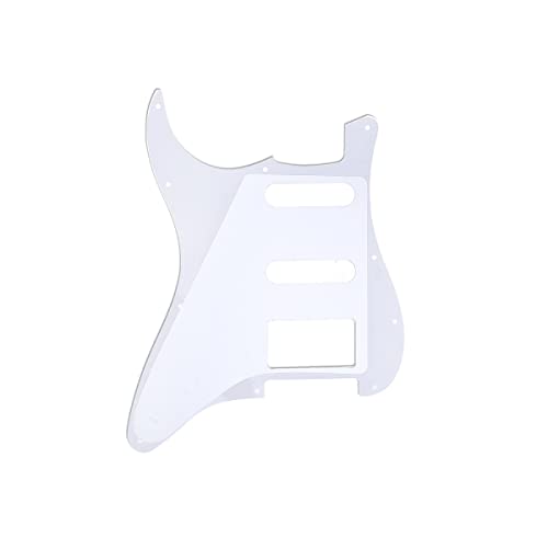 Musiclily HSS 11 Hole Guitar Strat Pickguard for Fender USA/Mexican Made Standard Stratocaster Modern Style, 1Ply White - Image 4