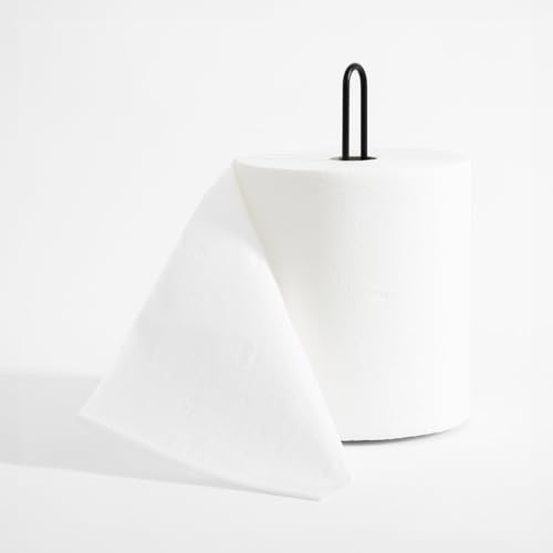 PARENCE.- Toallero de Papel Negro 31 cm – Portarrollos de Cocina de Metal, dispensador Vertical Resistente, diseño Moderno, Recubrimiento en Polvo, Compatible con Rollos estándar - imagen 4