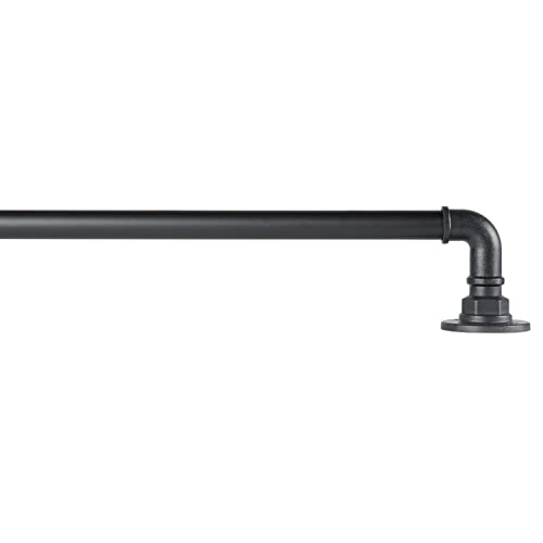 EXCLUSIVE HOME Hyde Wrap Around Curtain Rod, Matte Black, Adjustable 36"-72"