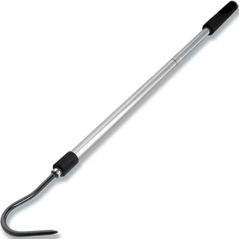 Gzlozak Snake Hook, 35"-65" Reptile Snake Hook Heavy Duty Long for Ball Python Rattlesnakes Rattle Copperhead Removal with Sponge Grip and Stainless Steel Rubber Tip Hook Cover