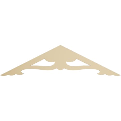Ekena Millwork GPP048X012X100CRN Cornelia Architectural Grade PVC Gable Pediments, 48"W x 12"H x 1"P (6/12) Pitch