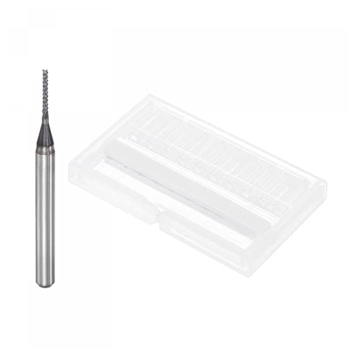 Image of uxcell End Mill CNC Router Bits, 1mm x 7mm 1 /8 inch Shank Diamond Film Coated Carbide Engraving Bit Milling Cutter Right Hand for PCB Plastic Fiber Wood 10pcs