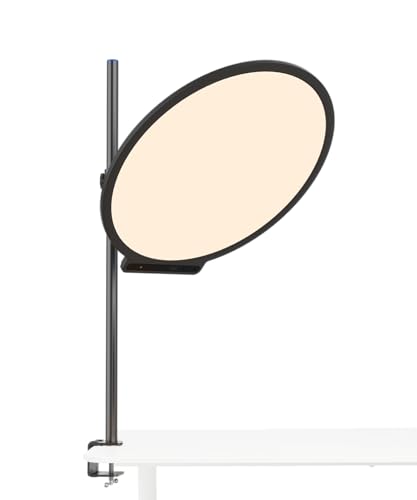 Image of amaran Verge Max LED Video Light,60W Bi-Color 22in Circular Edge-lit Panel Light,APP Control with Desk Clamp Stand Dimmable Desk Light for Home Office, Gaming, Podcast, Live Streaming (Charcoal)