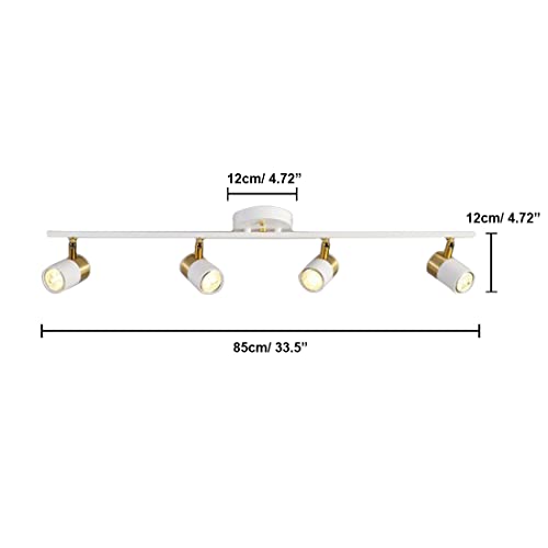 Kit d'éclairage sur rail réglable blanc avec 4 ampoules LED GU10