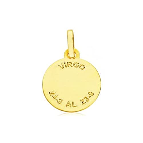 Colgante Virgo Oro 9k 16mm Unisex Zodiacal
