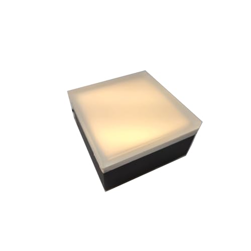 Image of LUMENGY Paver Light 4x4 Inch (3.93x3.93), 2700K Warm White, Glare-Free Brick Lighting for Driveways, Walkways, Pool Decks and Patios, 12V Hardwired, IP67 Waterproof, Drive-Over Rated