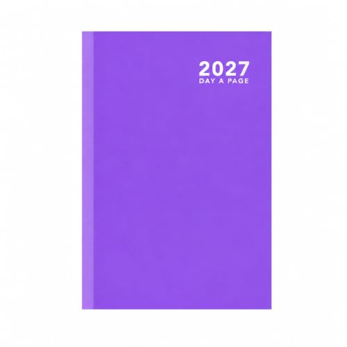Sixstore Agenda 2027 tamaño A4, día por página, a la moda, A4, DAP, día por página, marcador de cinta (morado)