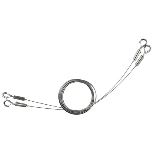 Image of 2 Pcs Picture Hanging Wire, Adjustable Mirror Frame Kit 2m x1.5mm Heavy Duty Stainless Steel Wire Rope with Hook Wall Mount Wire for Mirror, Picture Frame, Light Hold Up to 24kg