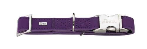 HUNTER SOFTIE ALU-STRONG Hundehalsung, Hundehalsband, Kunstleder, Aluminium Klickverschluss, M, himbeer