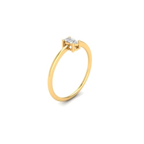 1.0CT Moissanite Bezel Setting Oval Lab Created Diamond Solitaire Promise Rings in 14K Yellow Gold Plated Sterling Silver4