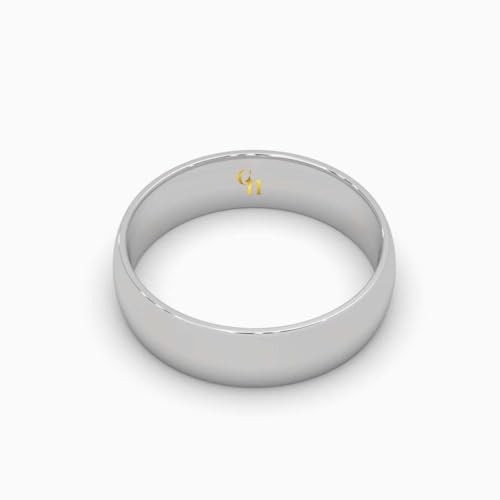 Image of Pure 925 Sterling Silver Plain Band Ring for Women Men in 18k Gold Plated | Simple Classic Wedding Ring for Him and Her | Best Gift | Couple Band