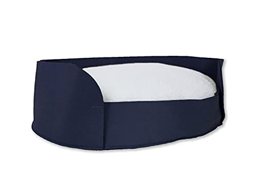 jilda-tex Haustierbett für Hunde Katzen Bettchen Bett rund oval Verschiedene Größen/Farben (44 x 60.5 x 17.5 cm, Dunkelblau)
