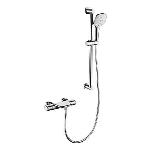 Mitigeur douche thermostatique à régulation automatique 2 modes et jet cascade anti-brûlure