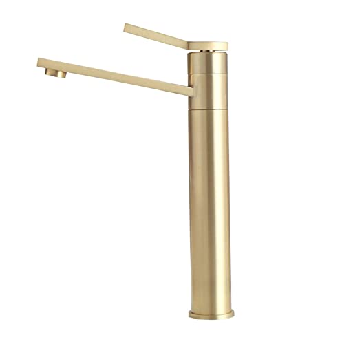 Mitigeur de lavabo or brossé robinet de salle de bain mono-commande grand format - 2