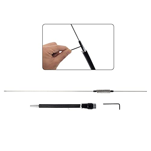 UAYESOK 27MHz Mobile CB Radio Antenna 40.5inches Stainless Steel Whip Antenna Loading Coil PL259 Connector