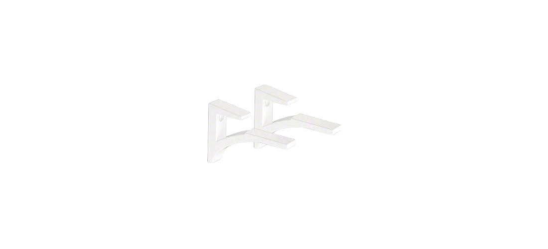 CRL White - Soporte para estante de vidrio de aluminio para vidrio de 3/8 pulgadas a 1/2 pulgadas
