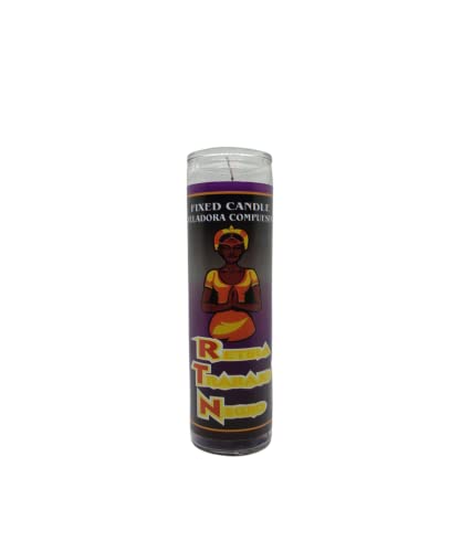 Retira Trabajo Negro Fixed Candle 7 Day Glass Candle Purple Modern Religious